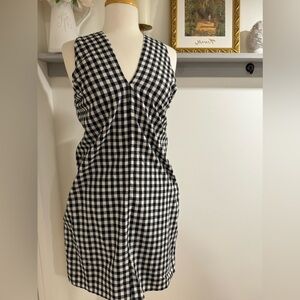 Charming Black and White Checkered Dress- Heartloom, Size Large
